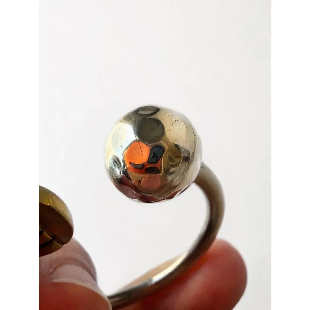Sterling Silver 925 Golf Key Ring Screw-Off Golf Ball Keychain Vintage Golfcore